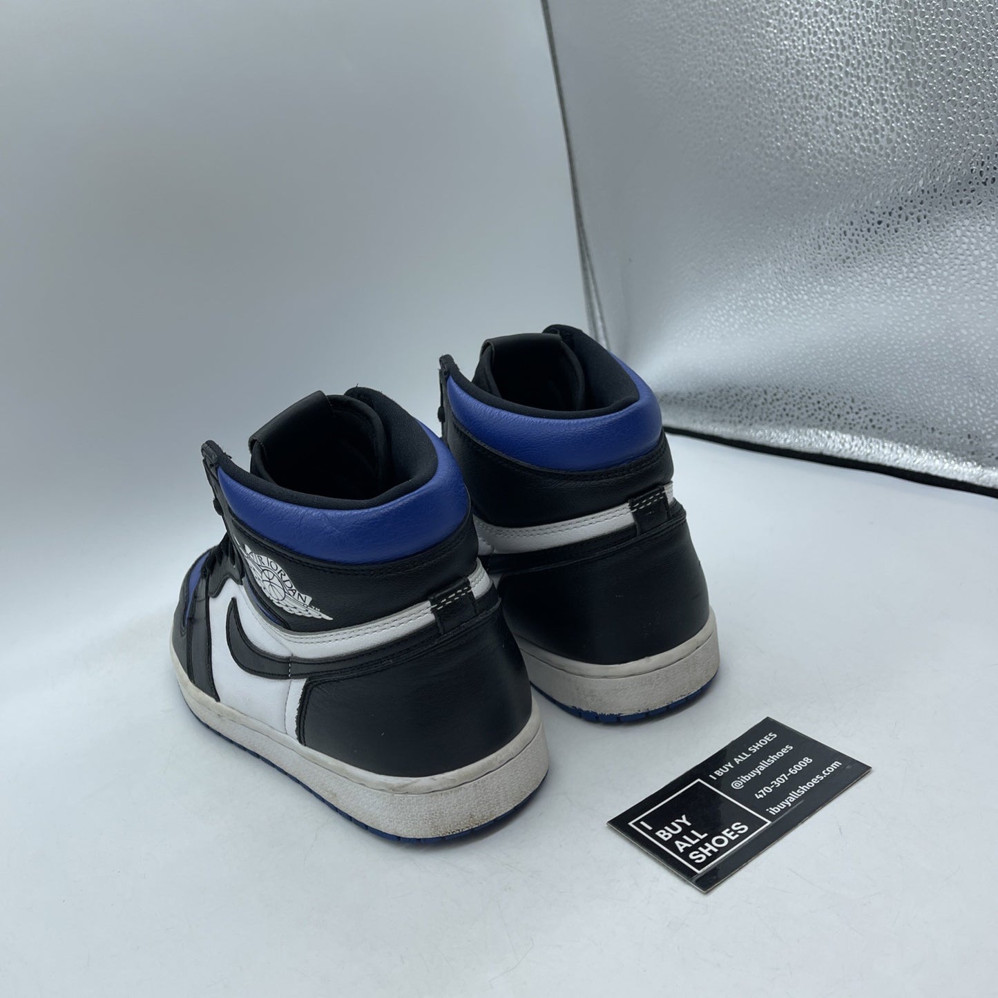 Size 10 - Jordan 1 Retro OG High Royal Toe Black Blue Leather (555088-041)