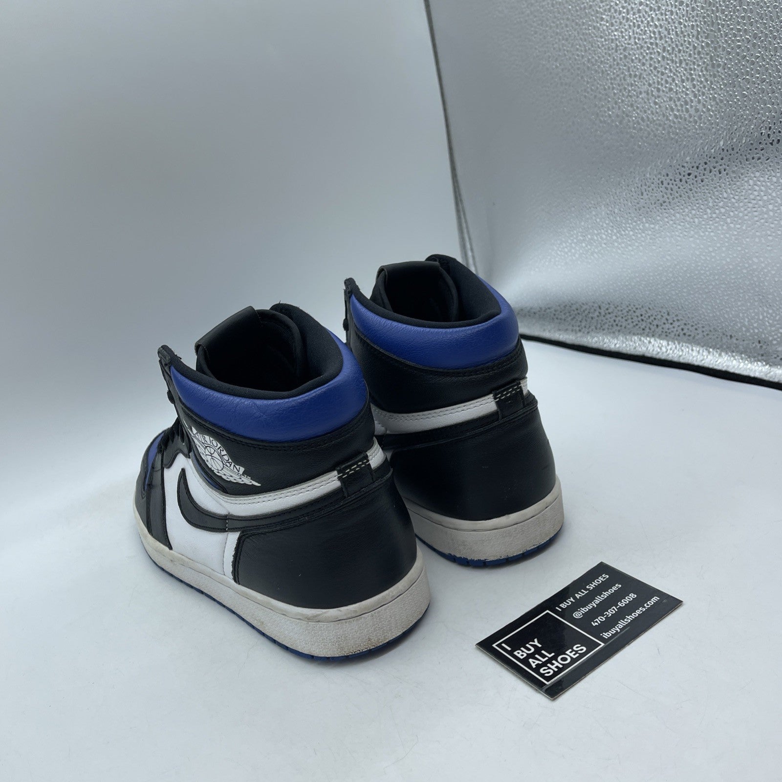 Size 10 - Jordan 1 Retro OG High Royal Toe Black Blue Leather (555088-041)