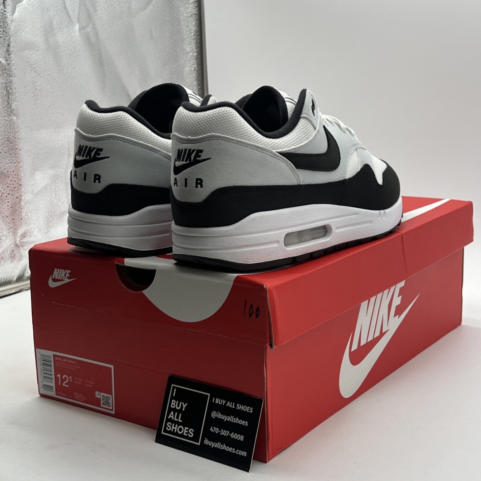 Size 12.5 - Nike Air Max 1 White Black (FD9082-107)