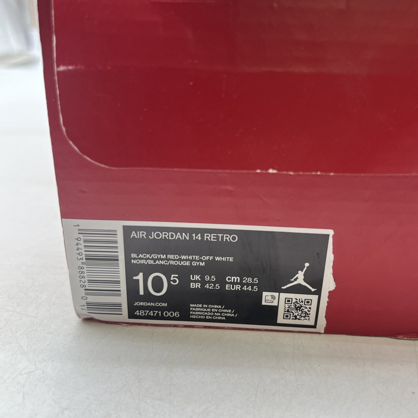 Size 10.5 - Air Jordan 14 Retro Gym Red (487471-006)