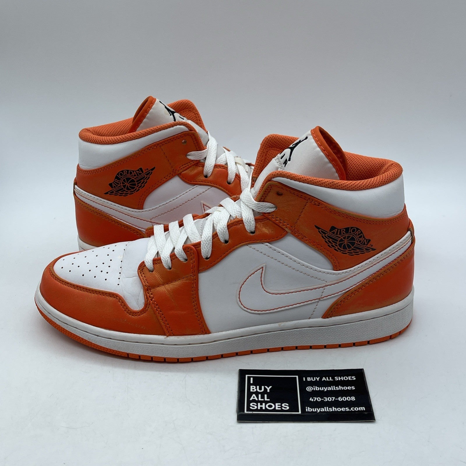 Size 11 - Air Jordan 1 SE Mid Electro Orange White Leather (DM3531-800)