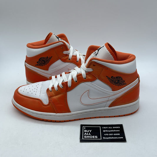 Size 11 - Air Jordan 1 SE Mid Electro Orange White Leather (DM3531-800)