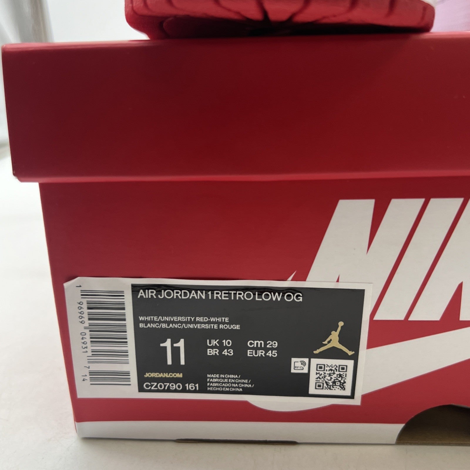 Size 11 - Air Jordan 1 Retro OG Low University Red (CZ0709-161)