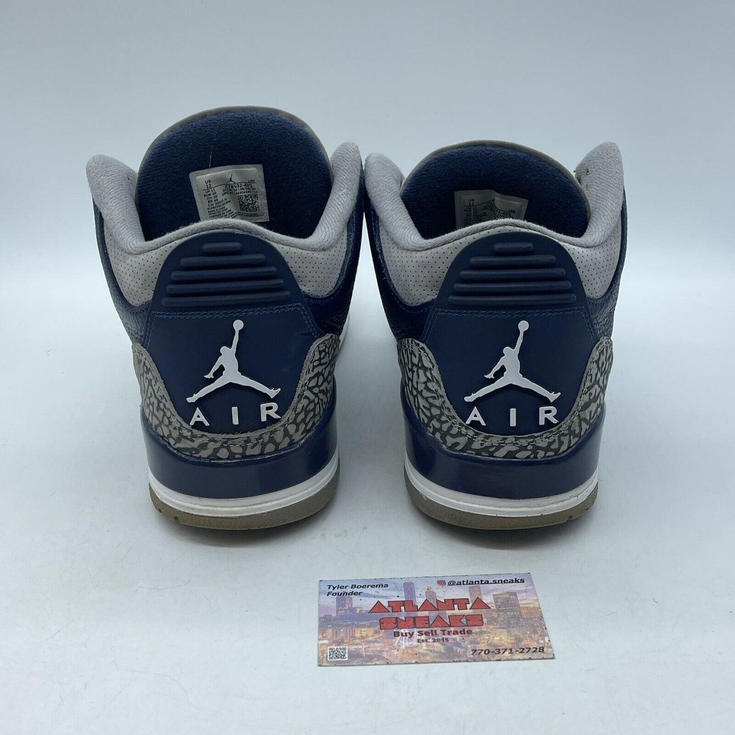 Size 12 - Jordan 3 Retro Georgetown Blue White Leather Grey Suede (CT8532-401)