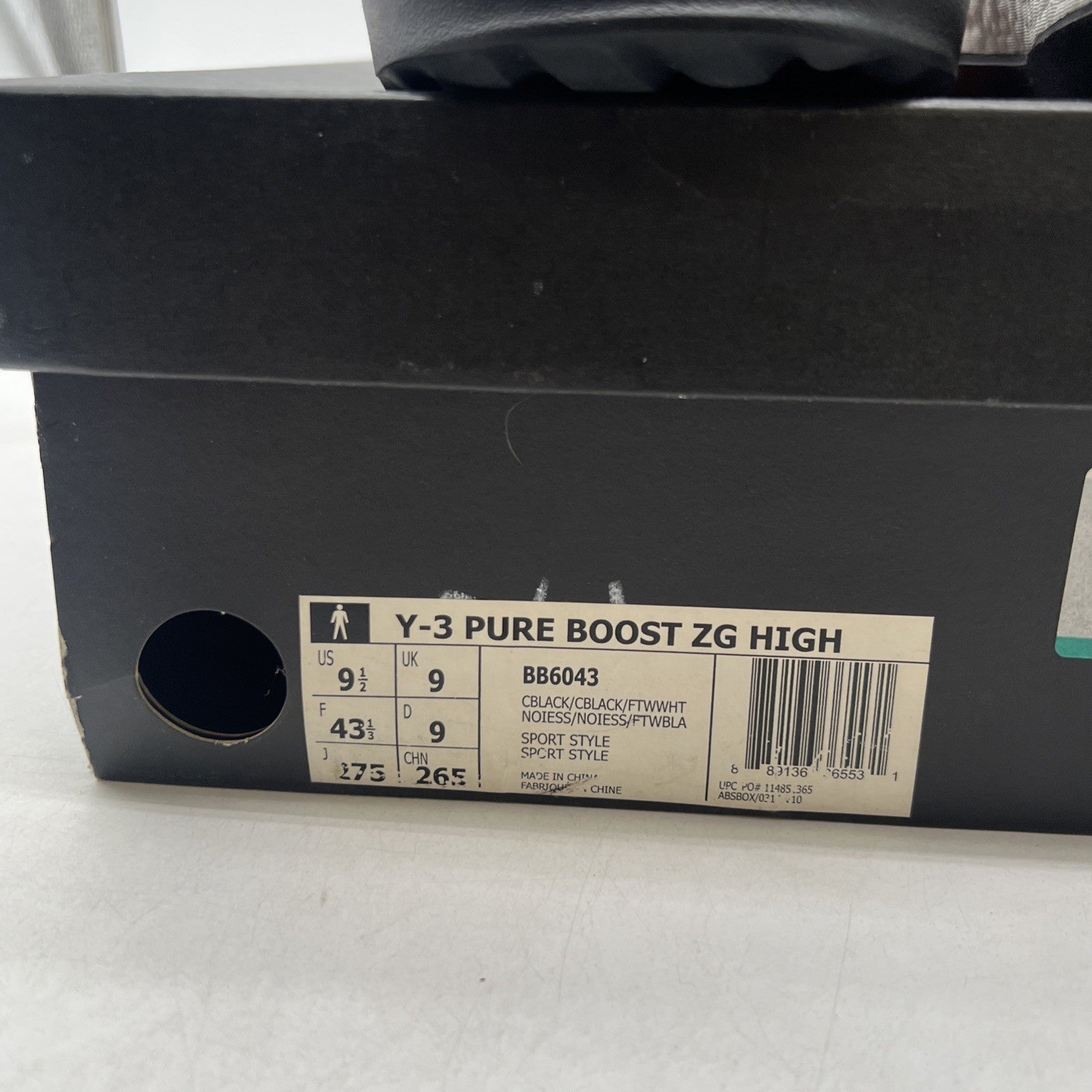 Size 9.5 - Adidas Y-3 PureBoost ZG High Core Black (BB6043)