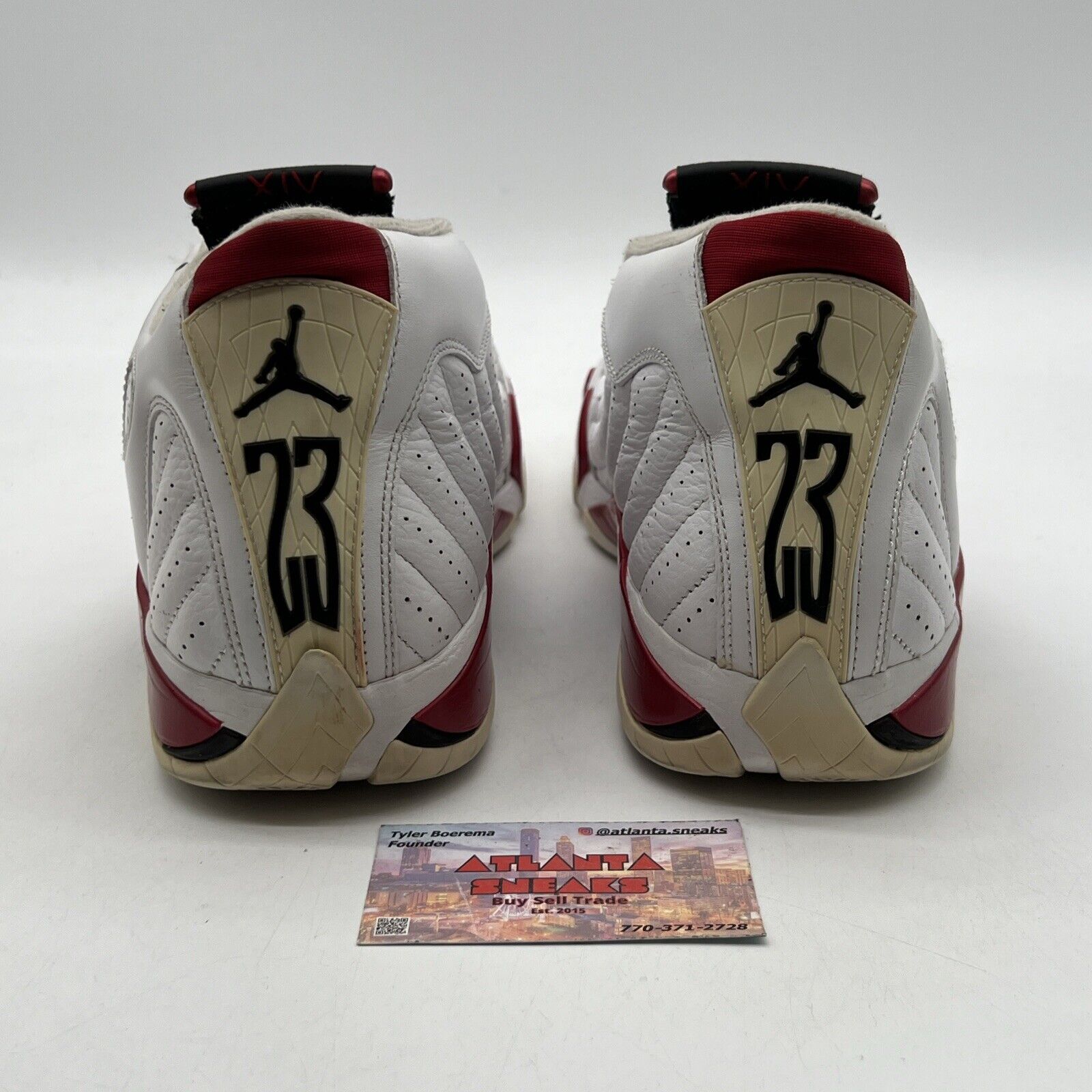 Size 11 - Air Jordan 14 Retro 2012 Candy Cane White Black Red Leather 487471-101