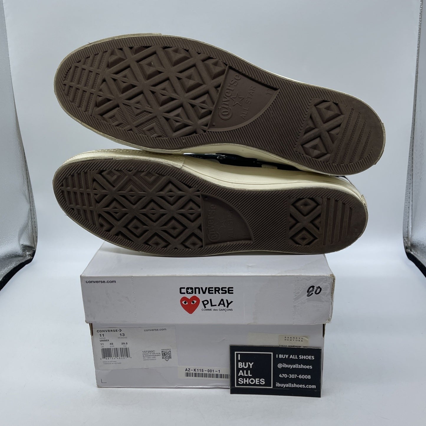 Size 11 - Converse Comme des Garçons x Chuck Taylor All Star 70 High Black Polka