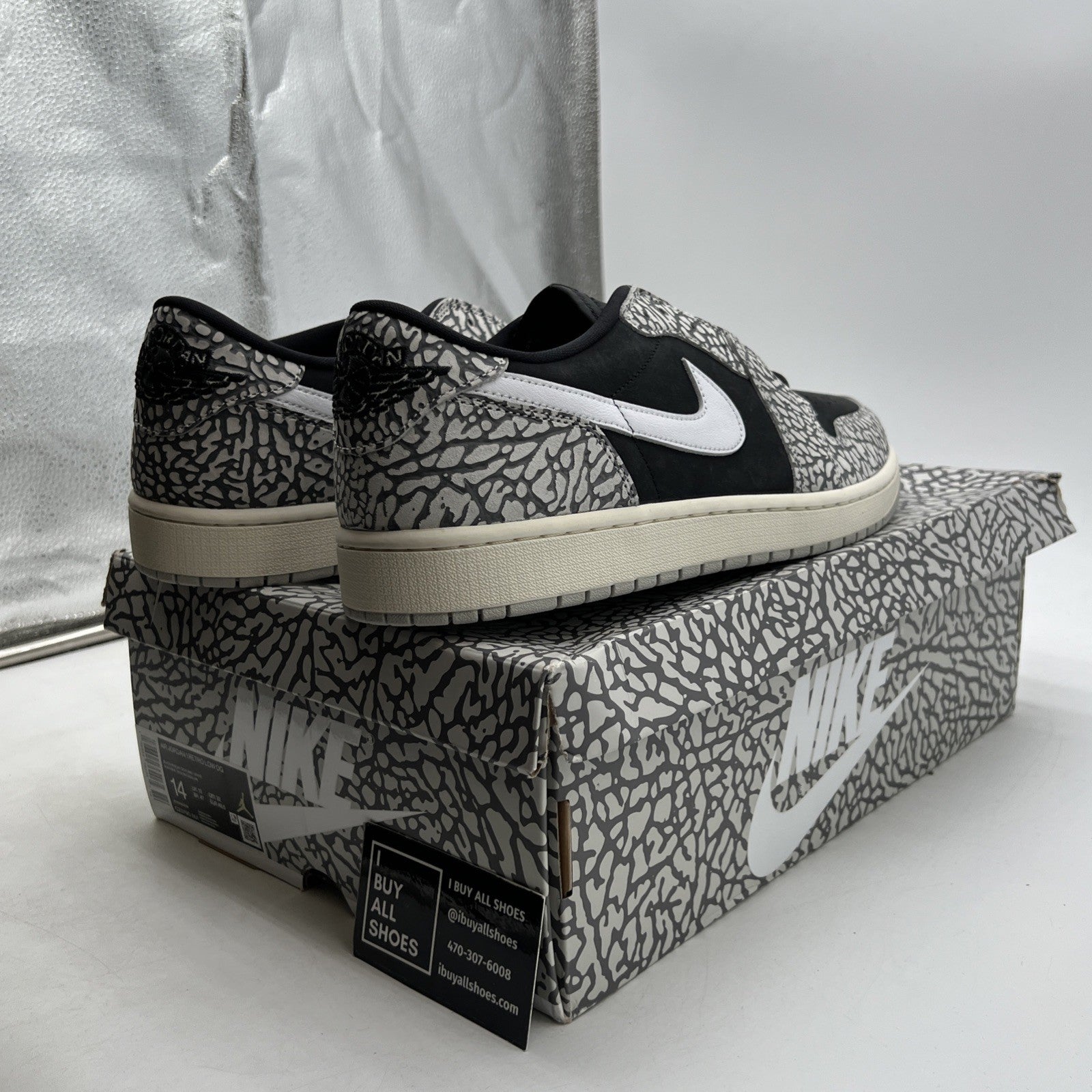 Size 14 - Air Jordan 1 Retro OG Low Black Cement (CV0790-001)