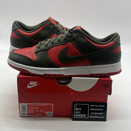 Size 10 - Nike Dunk Low Cargo Khaki Mystic Red (DV0833-600)