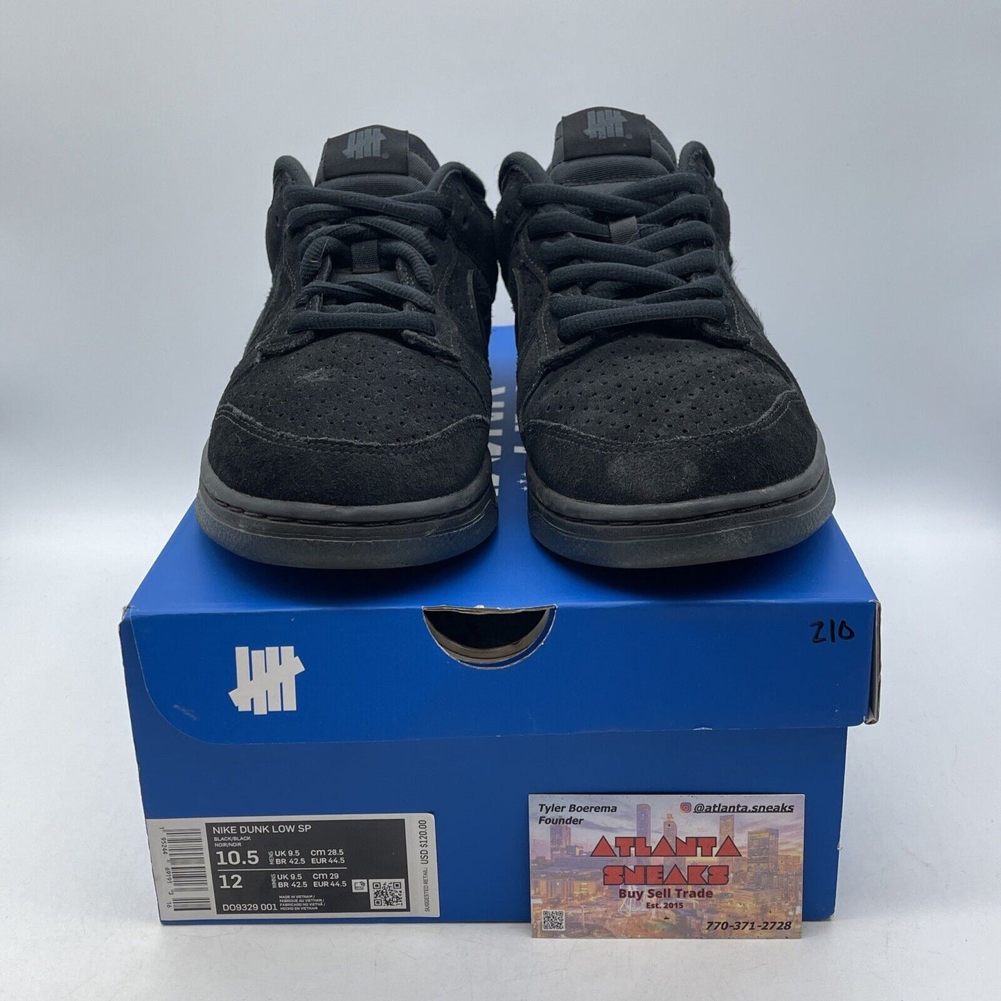 Size 10.5 - Nike Dunk Low x Undefeated Dunk Vs AF1 Black Suede (DO9329-001)