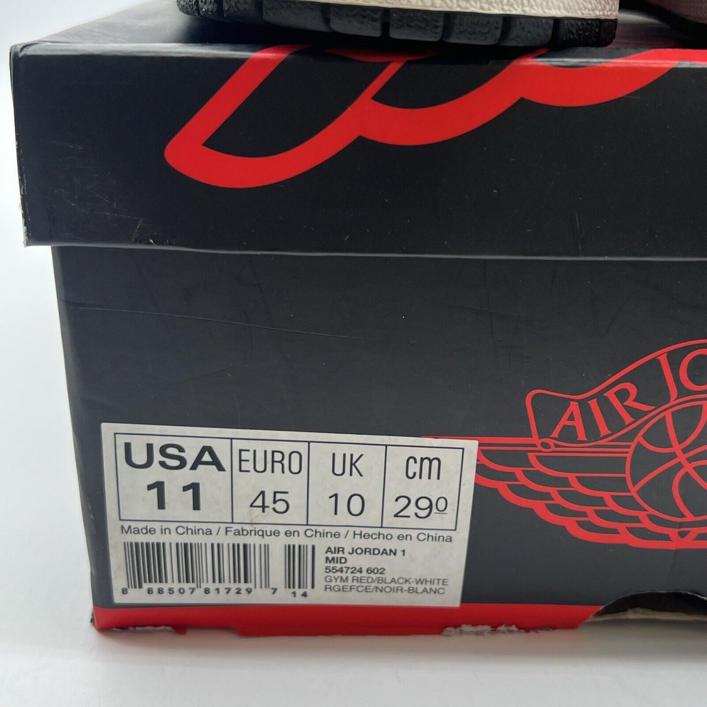 Size 11 - Air Jordan 1 Retro Mid Gym Red (554724-602)