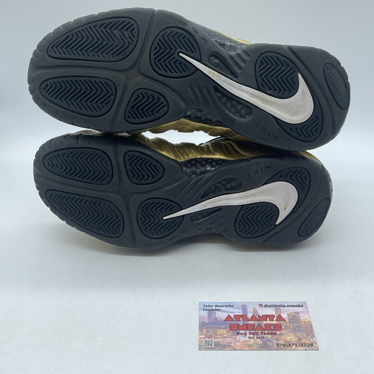 Size 8 - Nike Air Foamposite Pro Metallic Gold Black Suede Leather (624041-701)