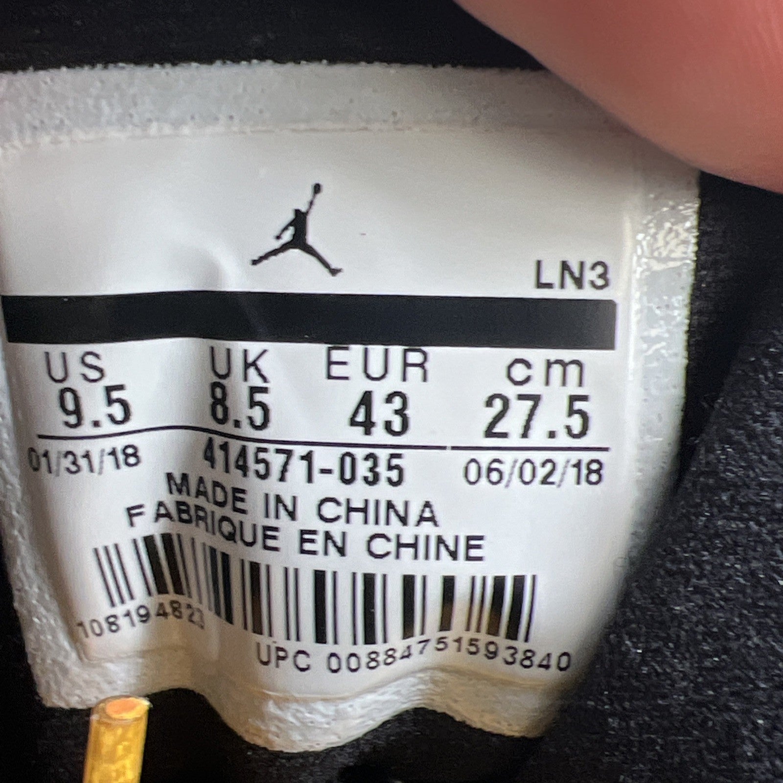 Size 9.5 - Air Jordan 13 Retro B-Grade Melo Class of 2002 (414571-035)