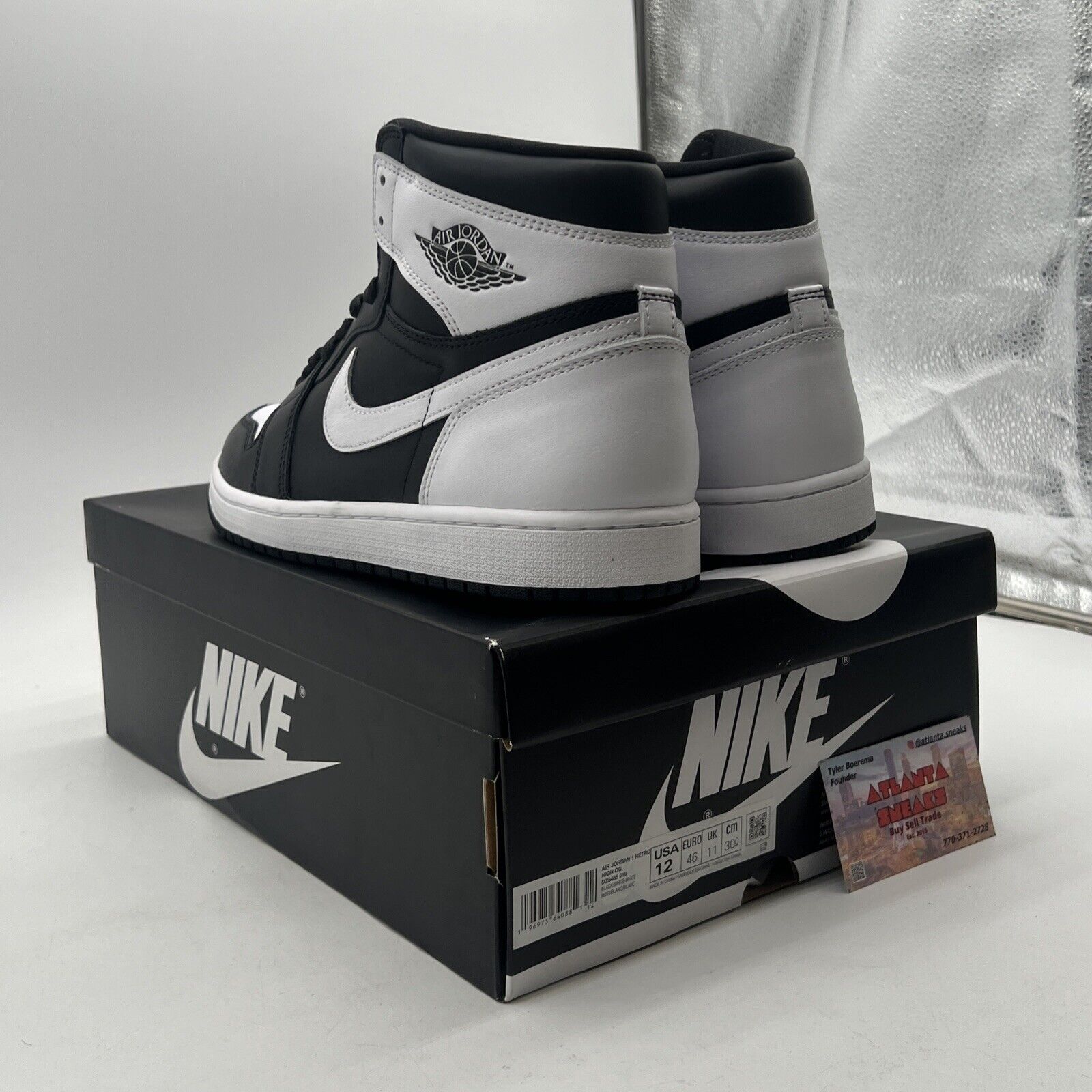 Size 12 - Air Jordan 1 Retro OG High Black White 2.0 (DZ5485-010)