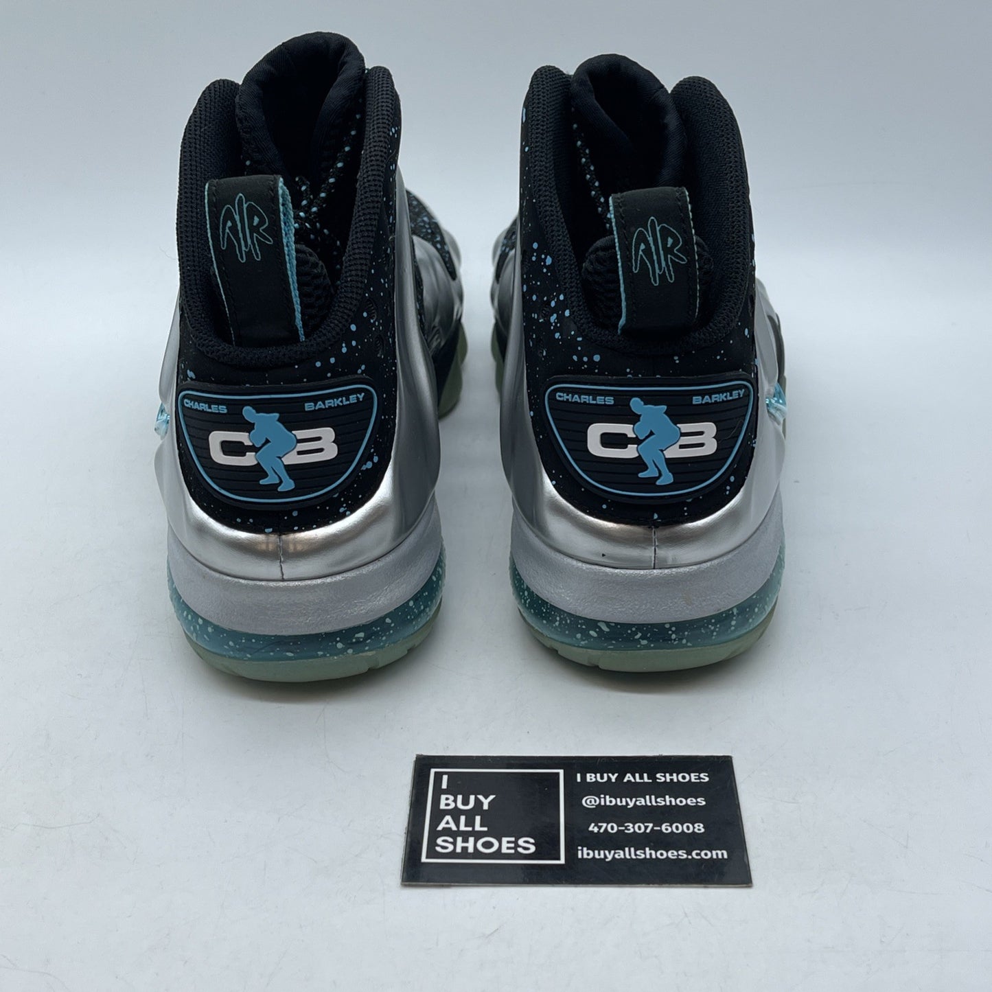 Size 9 - Nike Barkley Posite Max Splatter Black Grey Suede (555097-040)