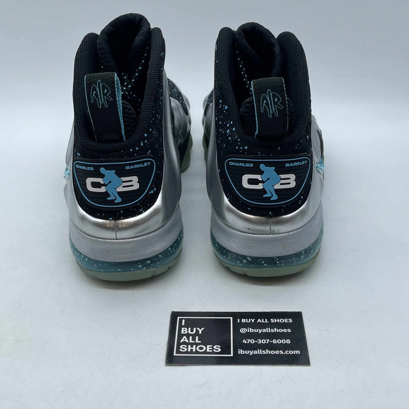 Size 9 - Nike Barkley Posite Max Splatter Black Grey Suede (555097-040)
