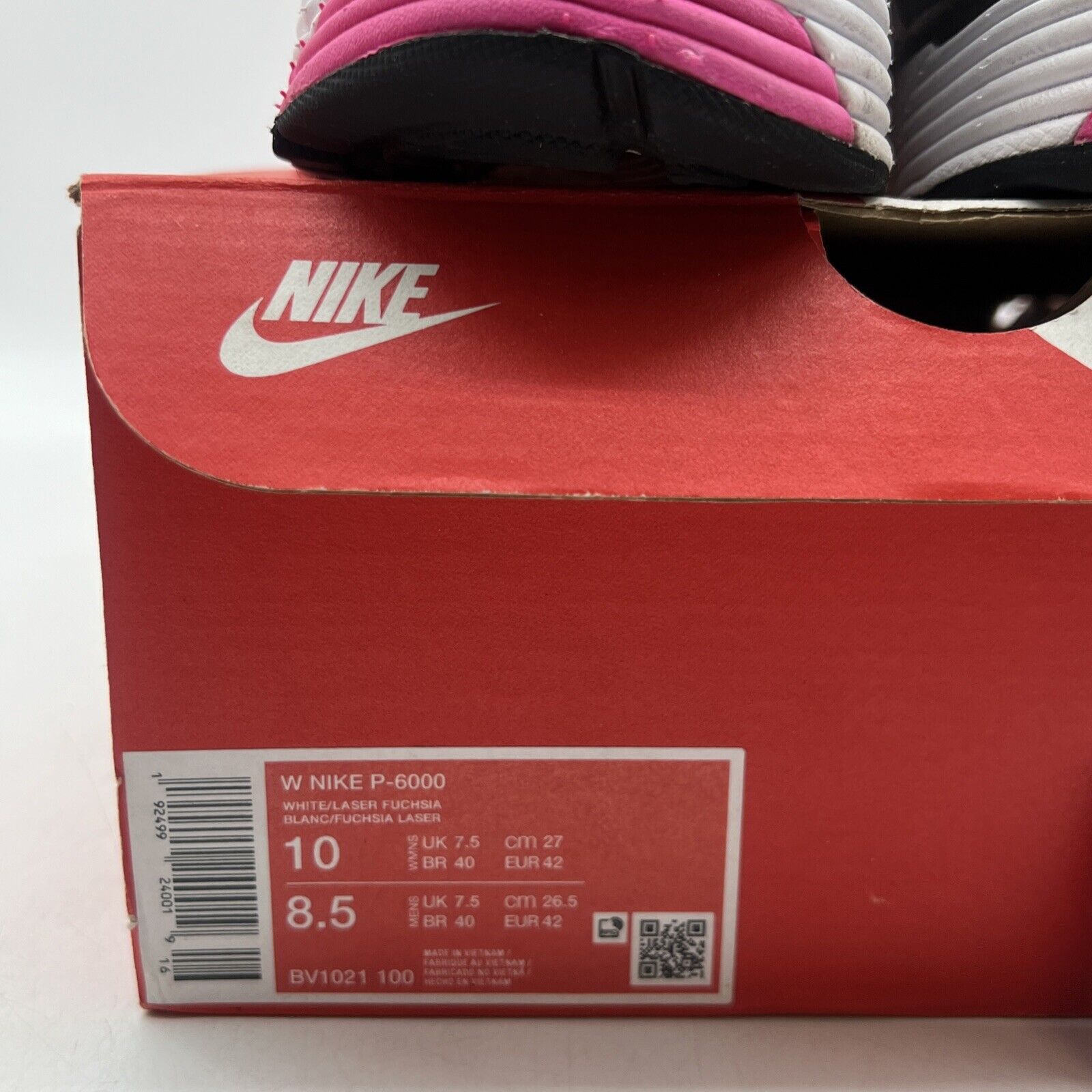 Size 10 - Nike P-6000 Laser Fuchsia W Grey (BV1021-100)