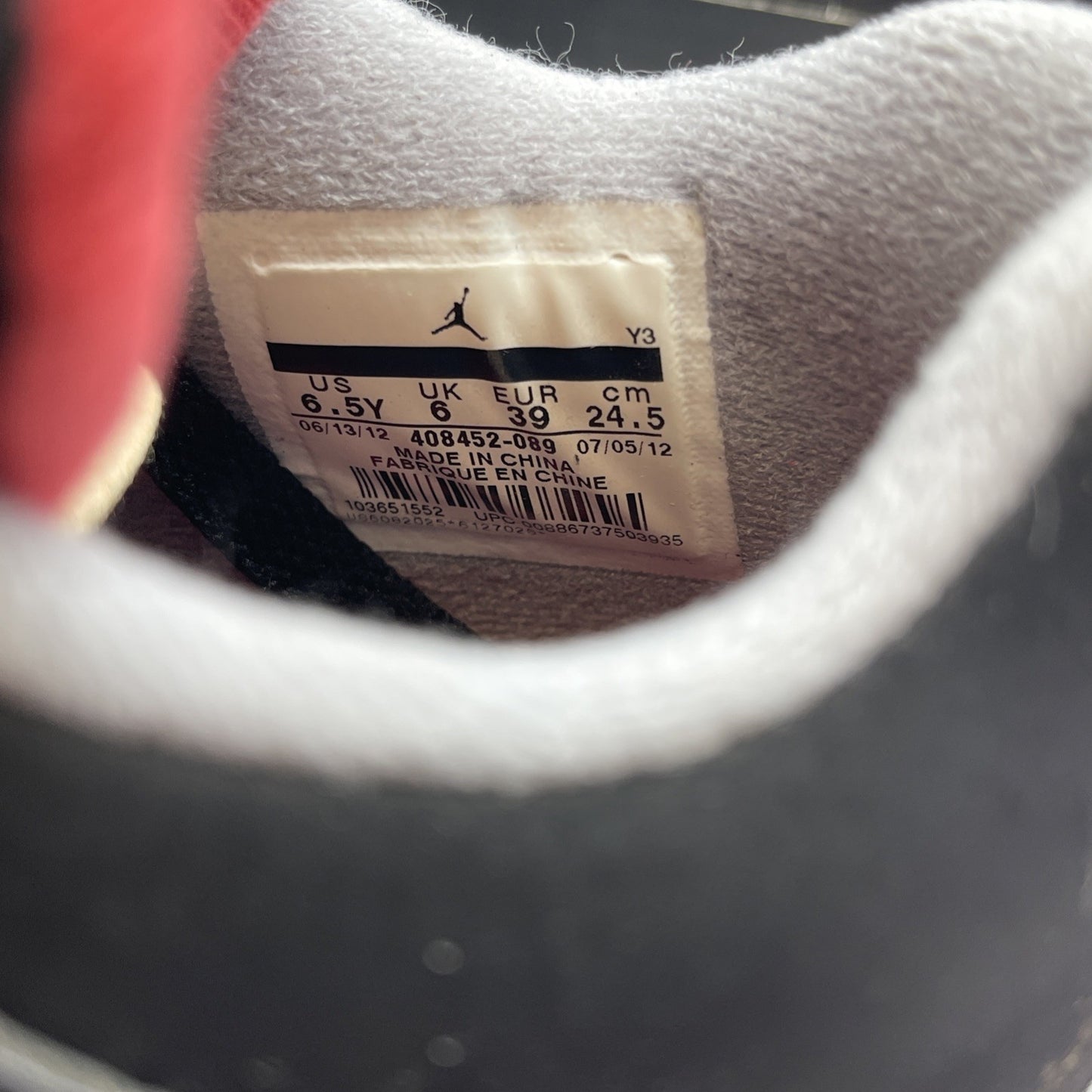 Size 6.5Y - Jordan 4 Retro bred release Black Grey Suede Leather (408452-089)