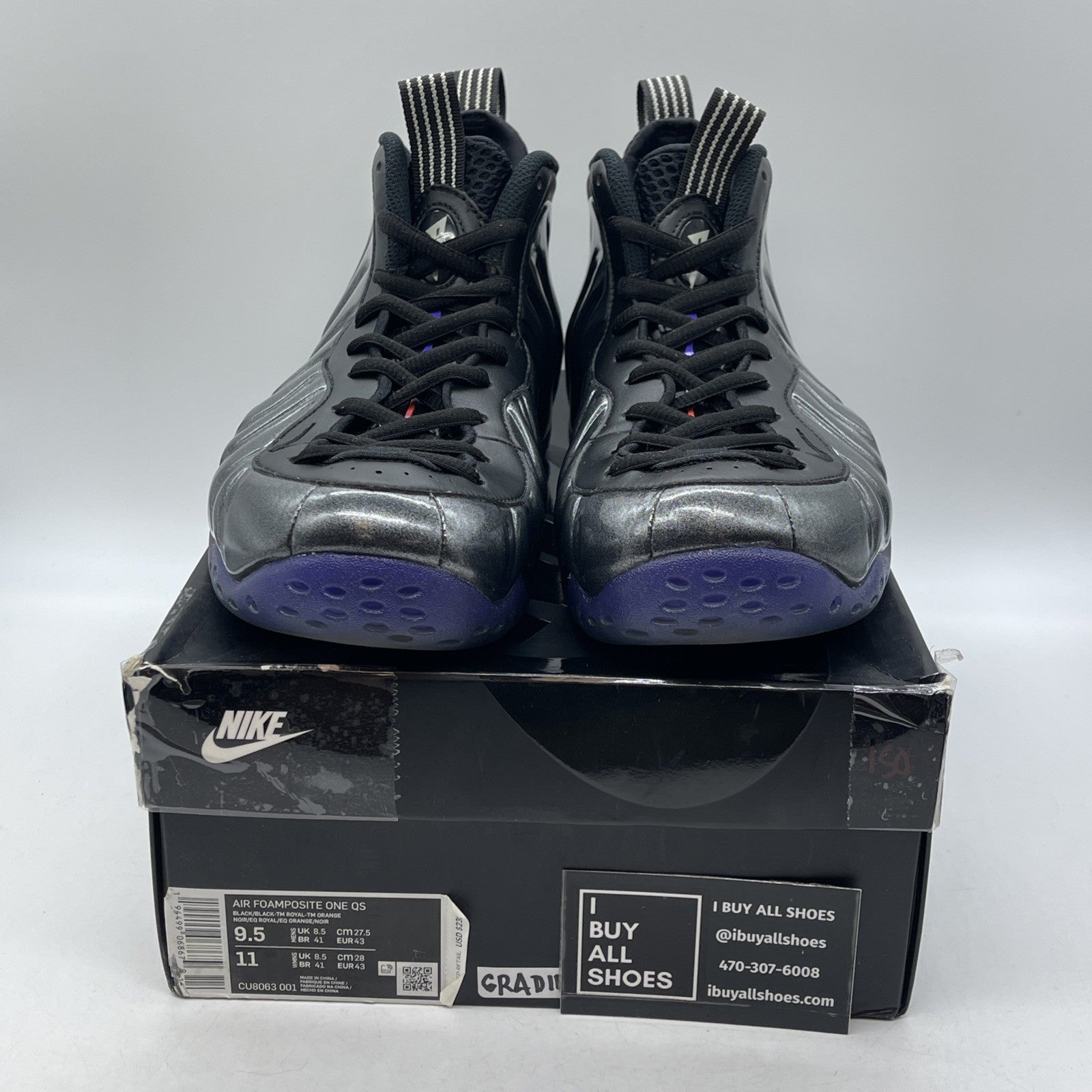 Size 9.5 - Nike Air Foamposite One QS Gradient Soles Grey Suede (CU8063-001)