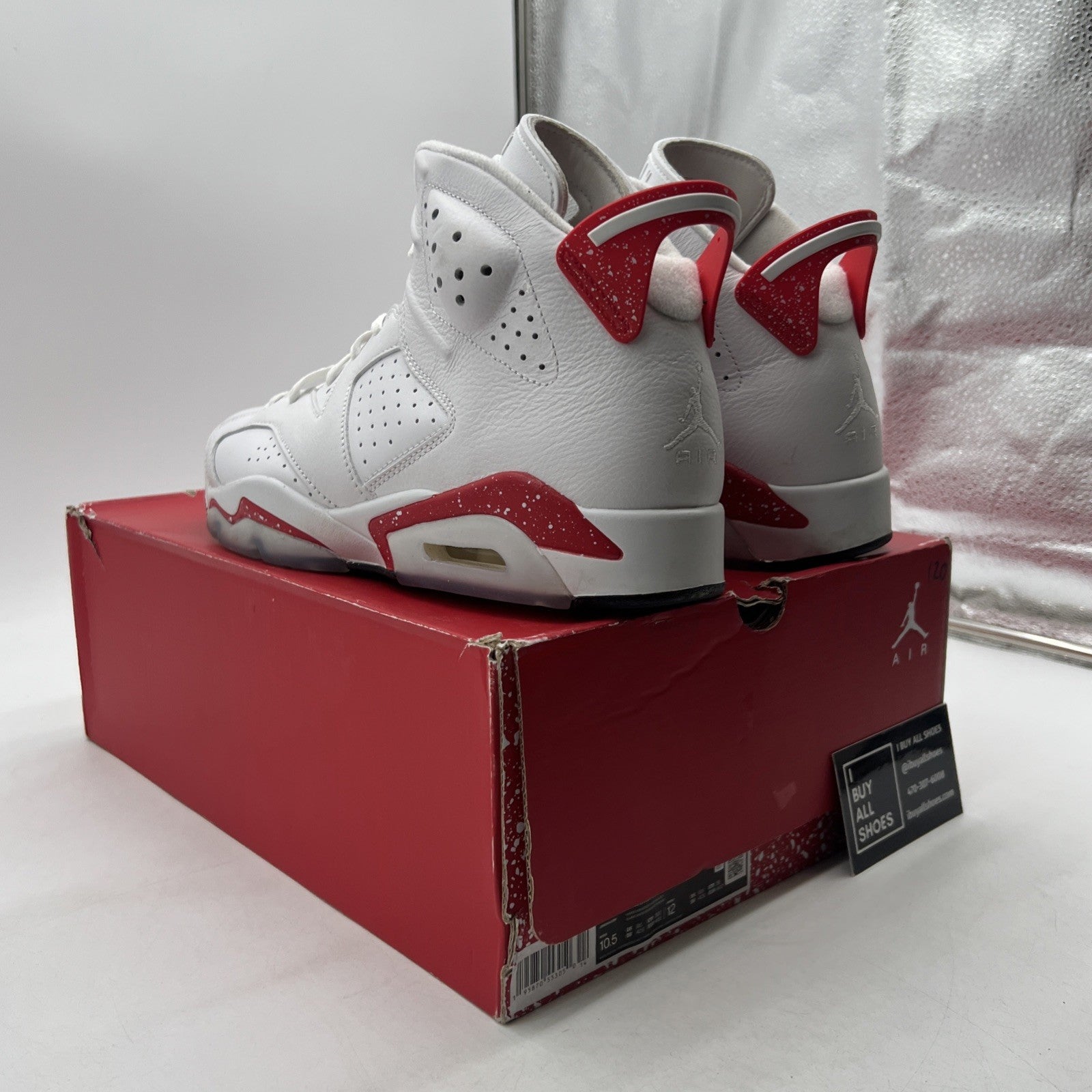 Size 10.5 - Air Jordan 6 White and University Red 2022 (CT8529-162)