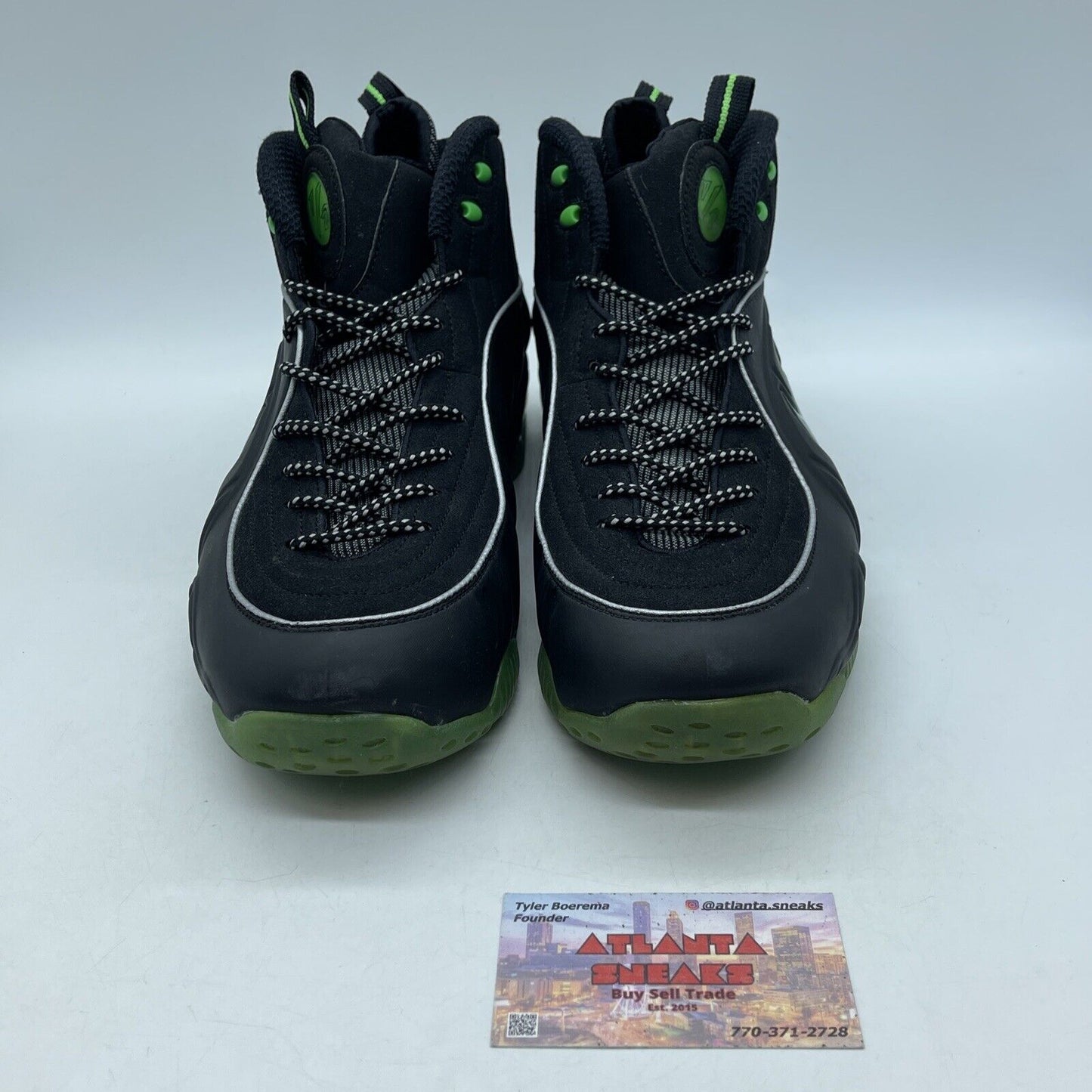 Size 10 - Nike Air 1/2 Cent Black Green Spark Black Leather Suede (344646-002)