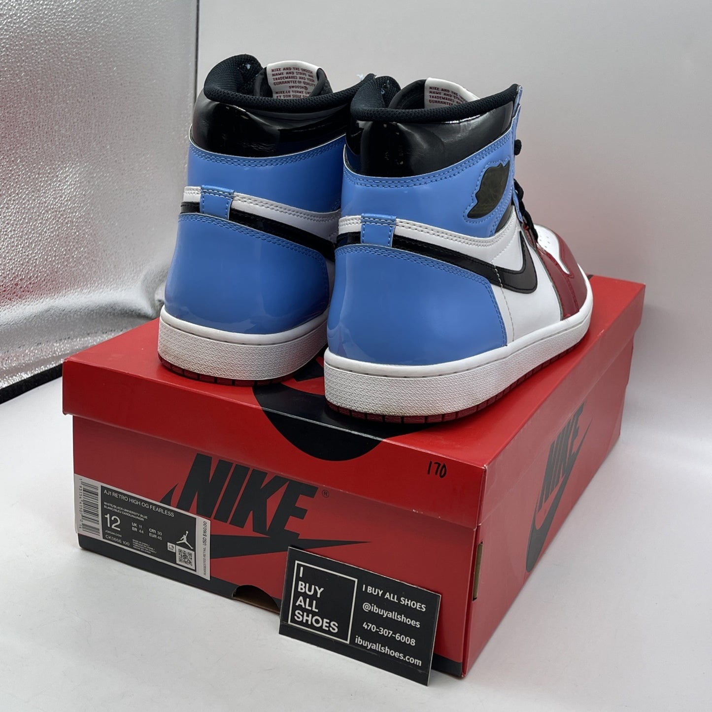 Size 12 - Jordan 1 Retro OG High Fearless Blue Red White Leather (CK5666-100)