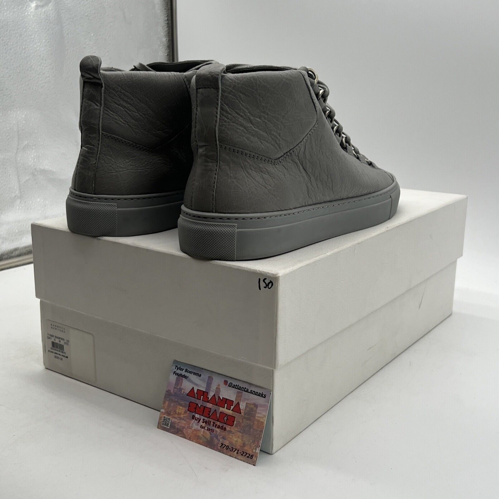 Size 8 - Balenciaga Arena Iron Grey High Top (341760-WAD40-1414)