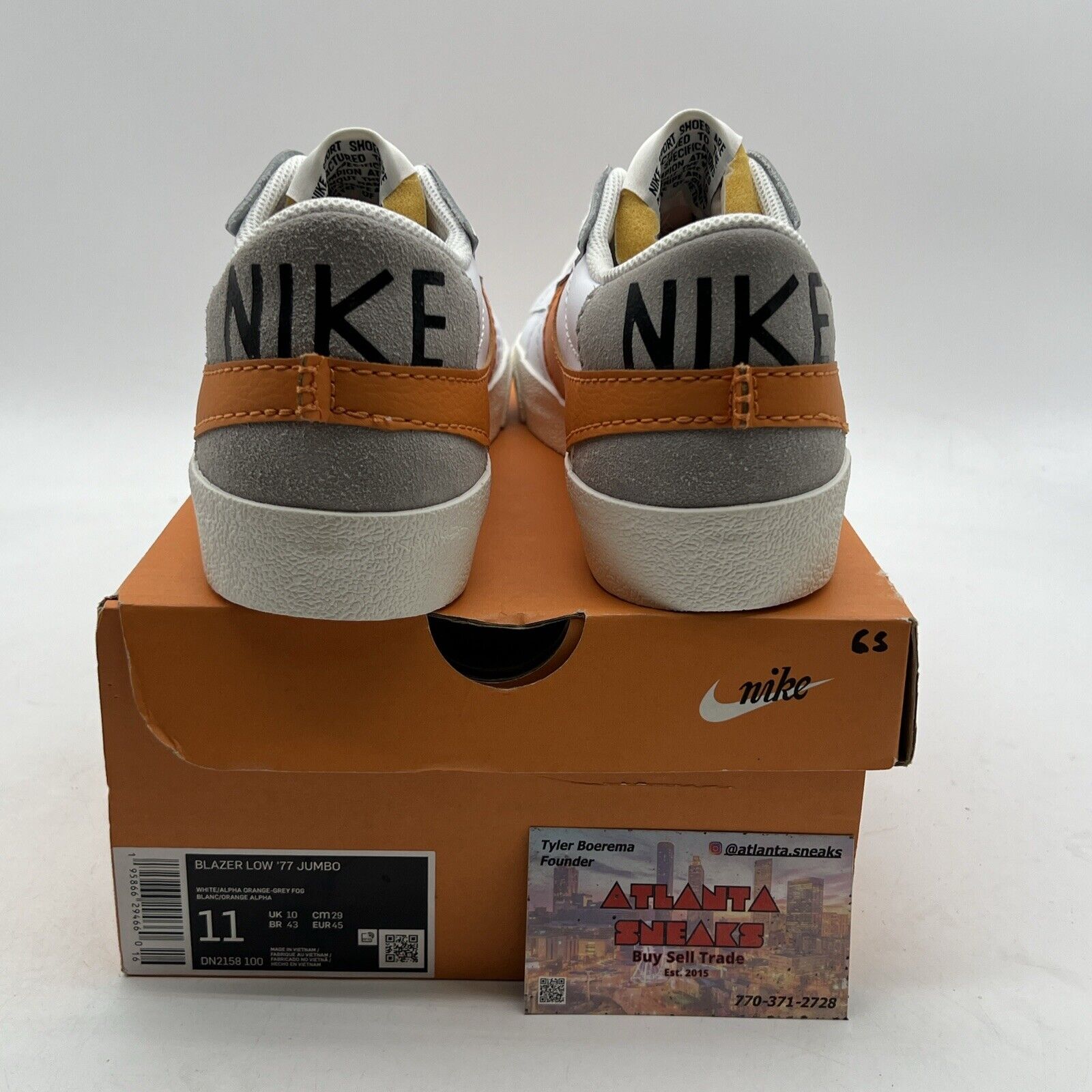 Size 11 - Nike Blazer '77 Jumbo Low White Alpha Orange (DN2158-100)