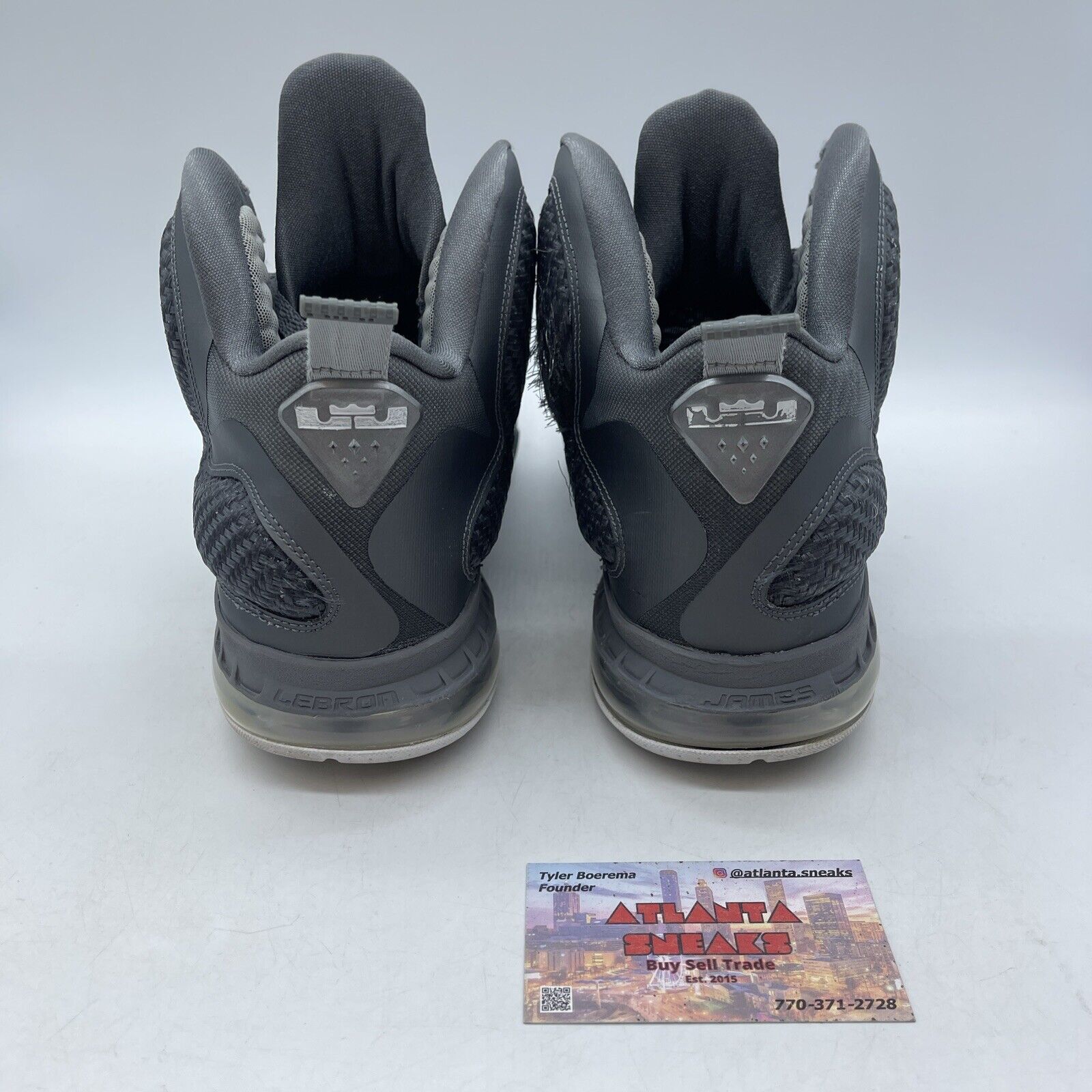Size 11 - Nike LeBron 9 Cool Grey White Silver Suede Leather (469764-007)