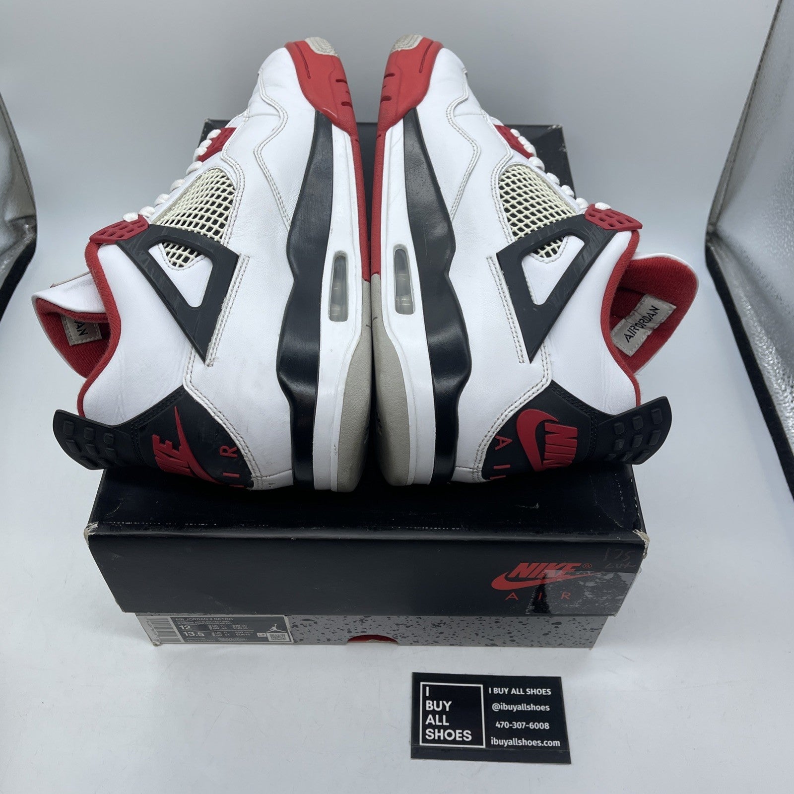 Size 12 - Jordan 4 Retro OG Mid Fire Red White Black Leather (DC7770-160)