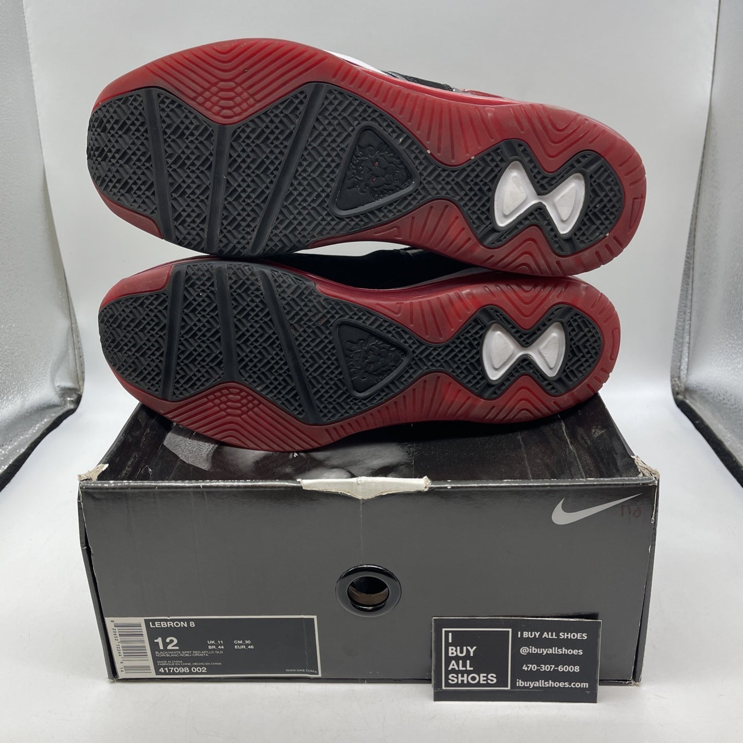 Size 12 - Nike LeBron 8 Bred (417098-002)
