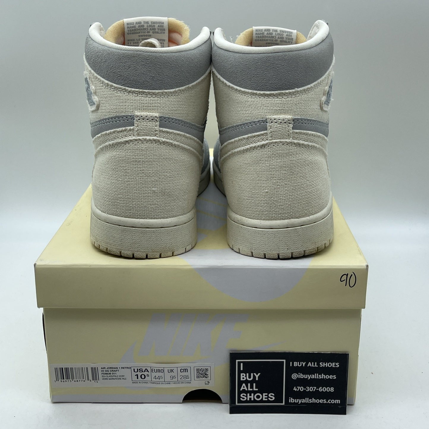 Size 10.5 - Air Jordan 1 Retro OG Craft High Ivory Grey Suede (FD8636-011)
