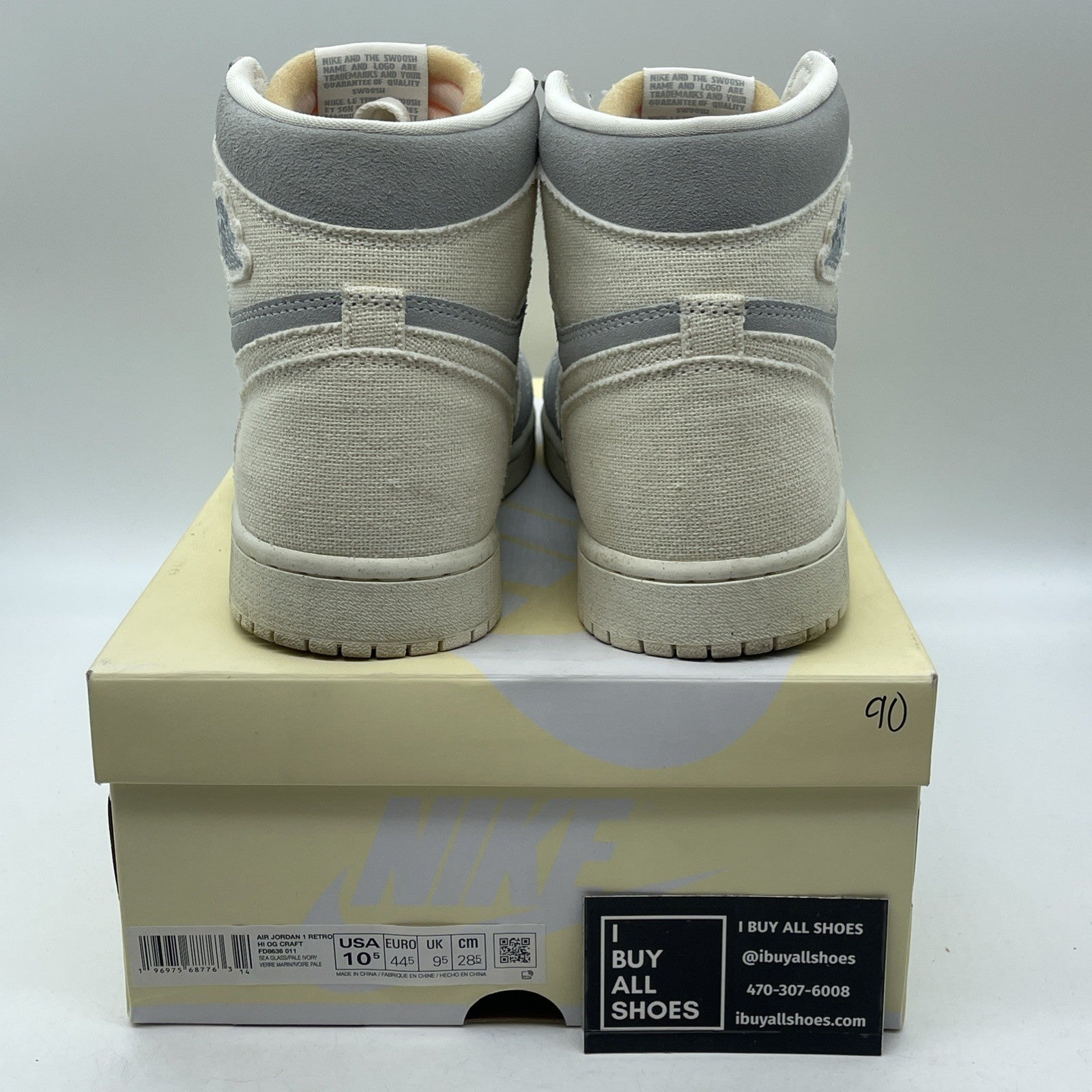 Size 10.5 - Air Jordan 1 Retro OG Craft High Ivory Grey Suede (FD8636-011)