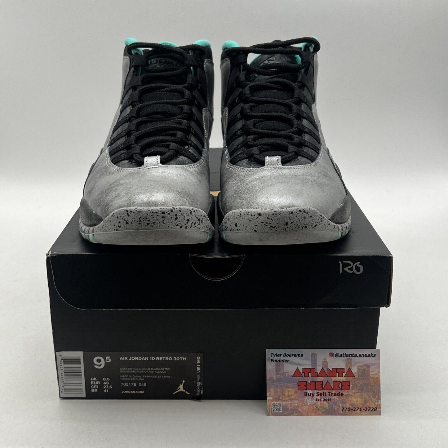 Size 9.5 - Air Jordan 10 Retro Lady Liberty Black Grey Leather (705178-045)