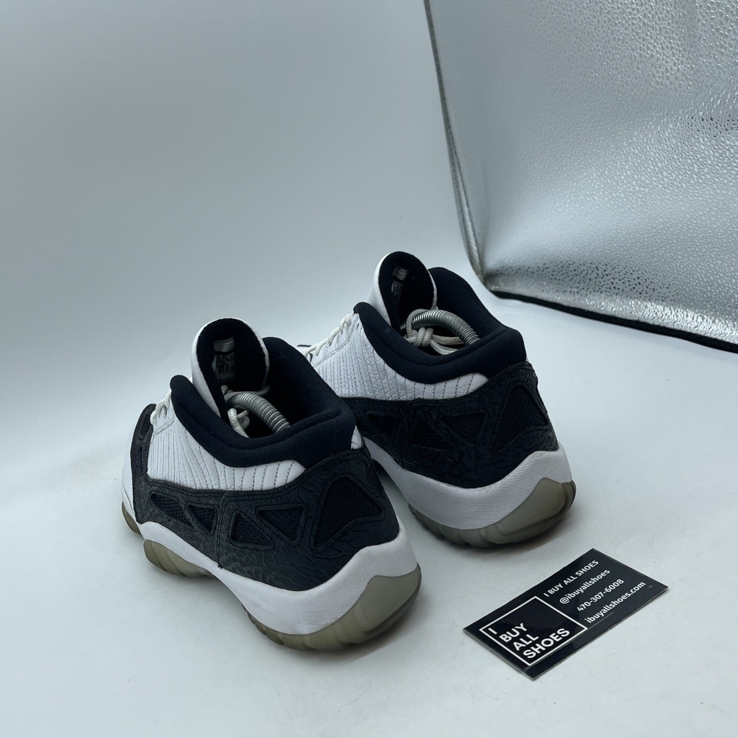 Size 9 - Air Jordan 11 Retro IE Low White Black Suede Leather (306008-100)