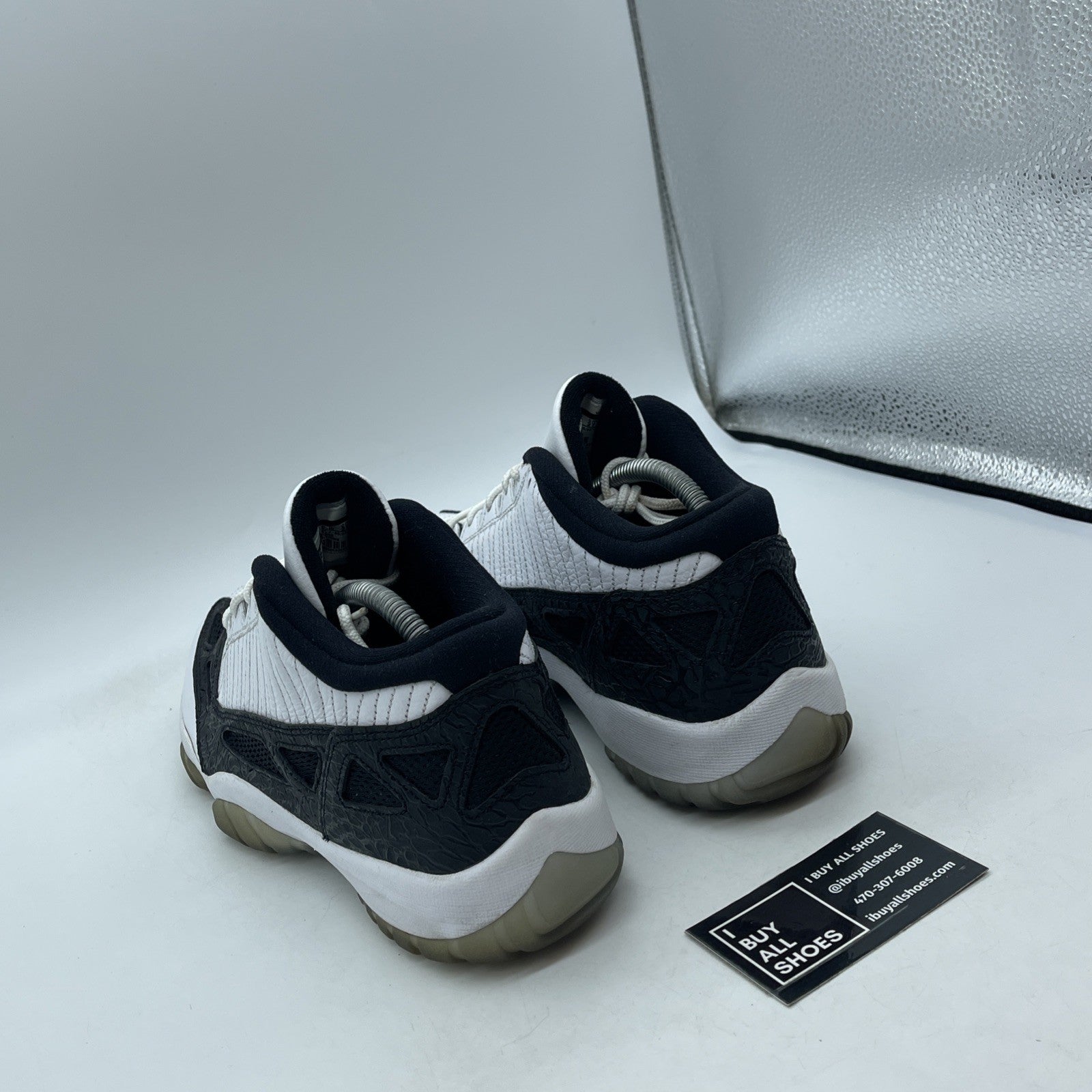 Size 9 - Air Jordan 11 Retro IE Low White Black Suede Leather (306008-100)