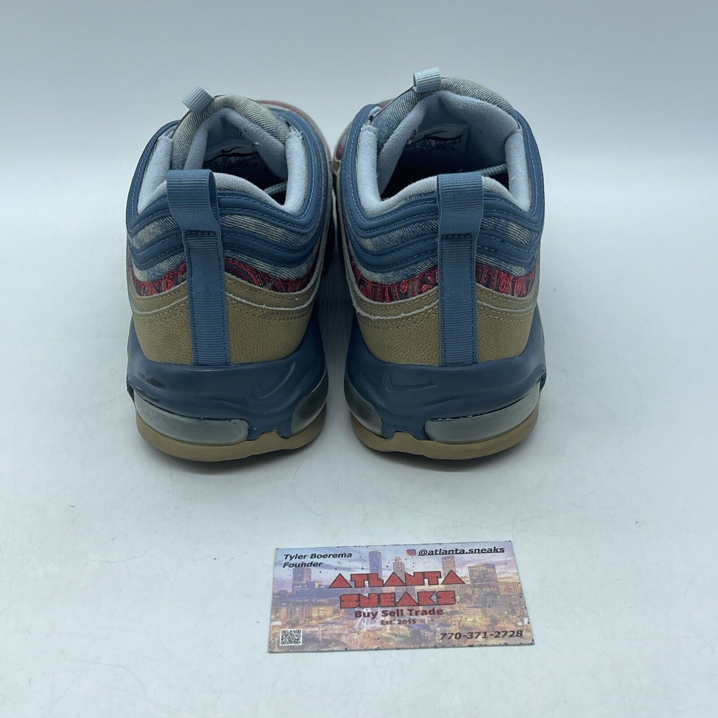 Size 11.5 - Nike Air Max 97 Wild West Brown Red Blue Suede Leather (BV6056-200)