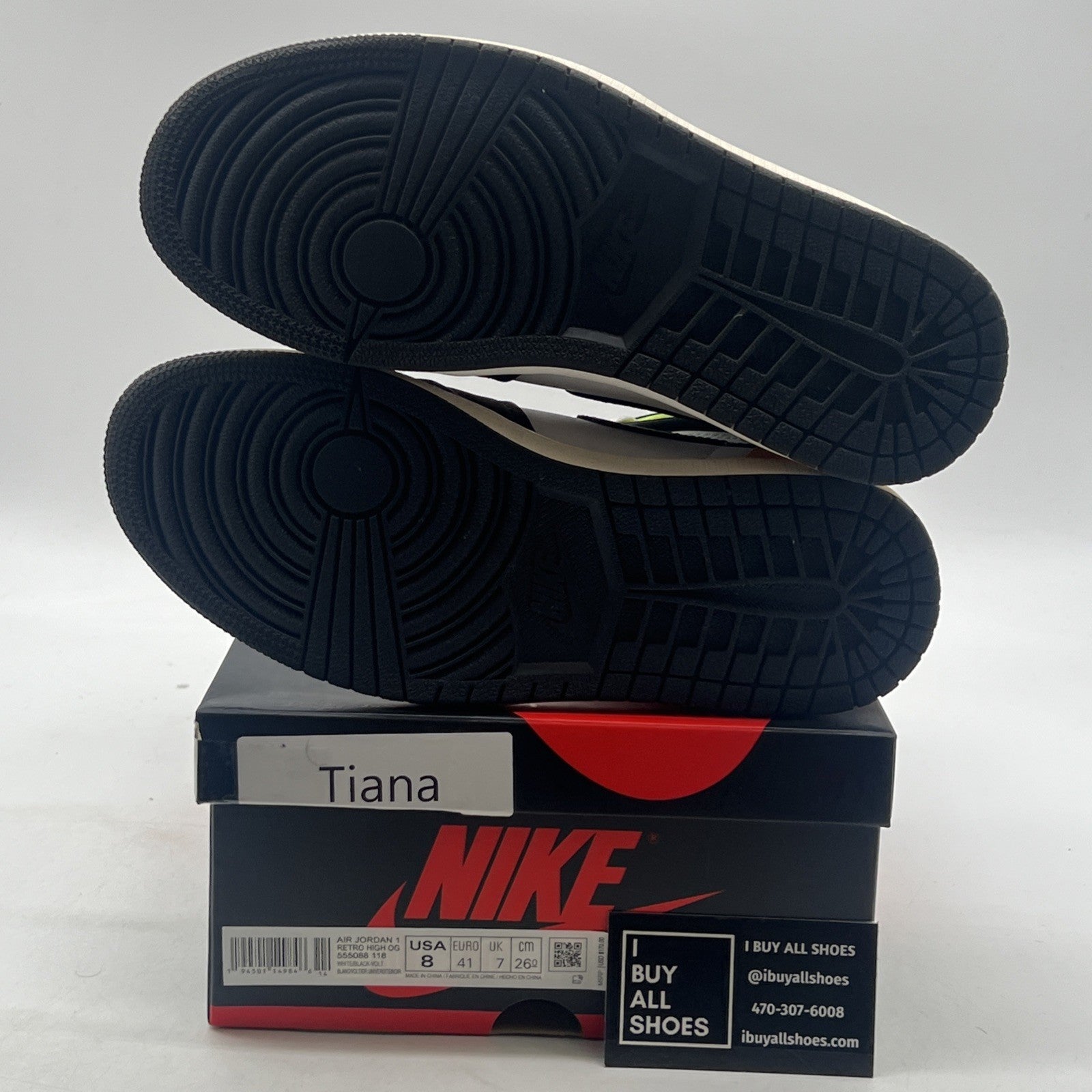 Size 8 - Air Jordan 1 Retro High OG Volt (555088-118)