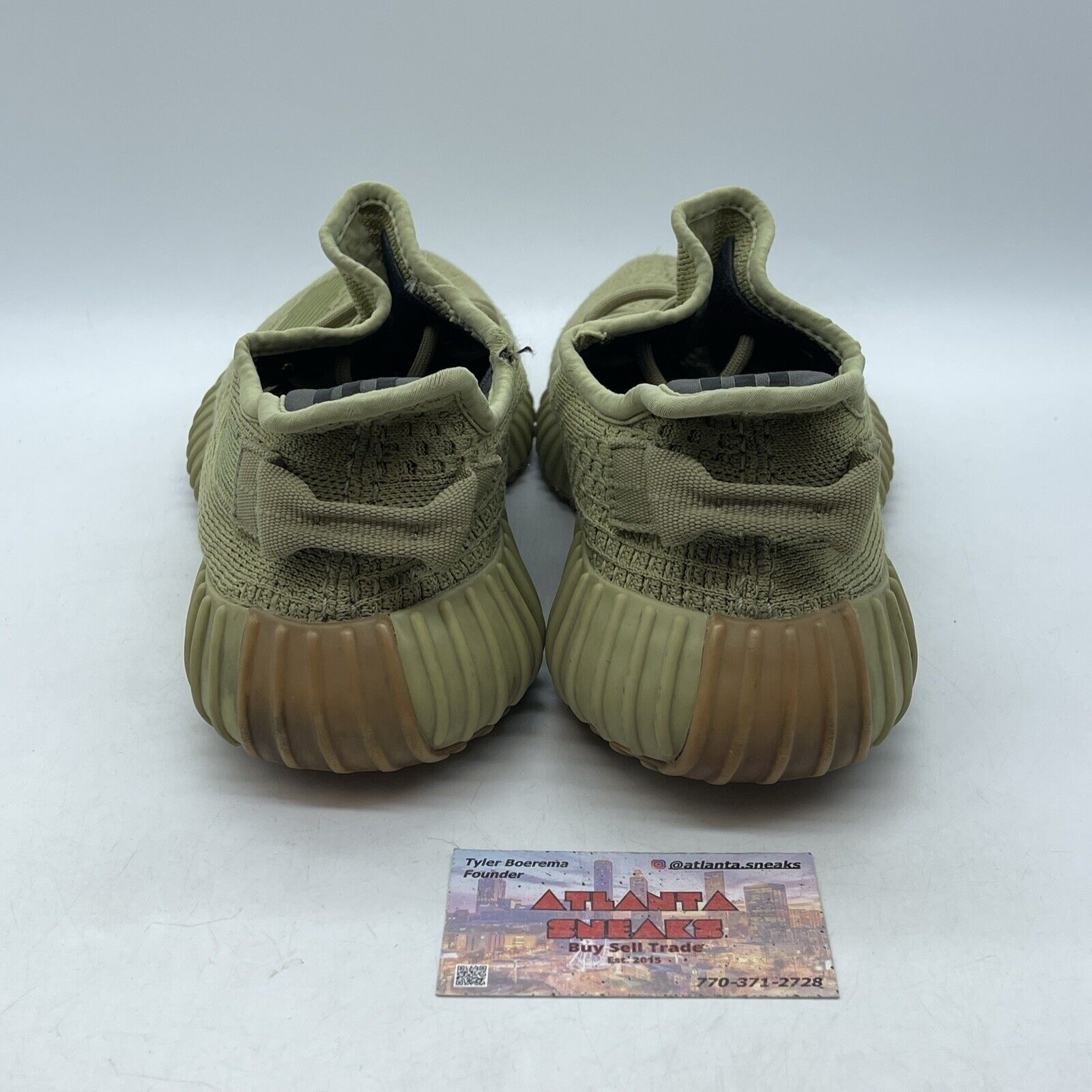 Size 8.5 - adidas Yeezy Boost 350 V2 Sulfur Green Brown Suede Leather (FY5346)