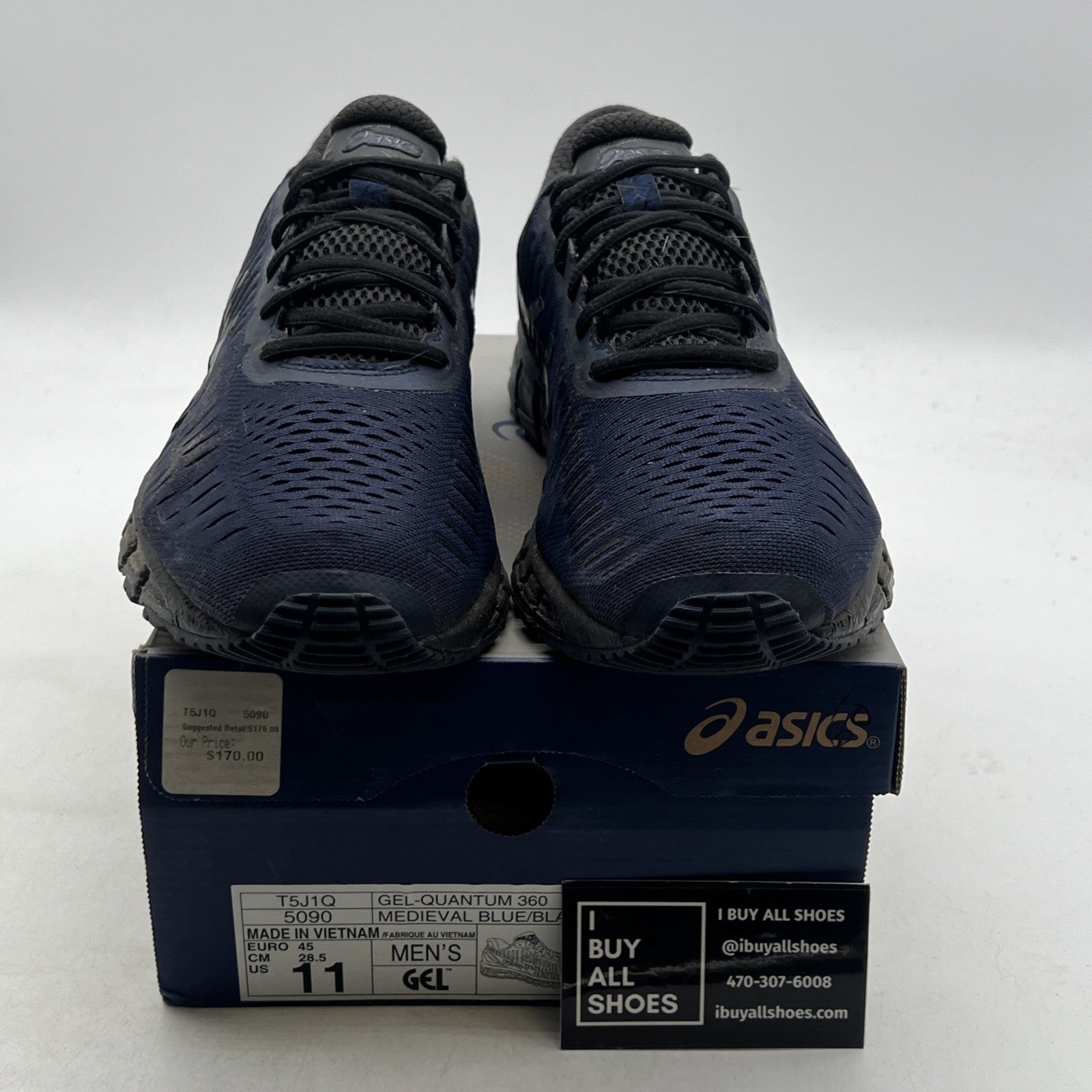Size 11 - ASICS Gel Quantum 360 Knit Running Shoes Navy Blue (T5J1Q-5090)