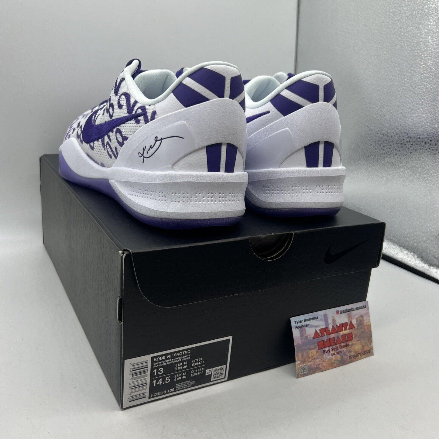 Kobe 8 Protro Court Purple 13 Brand New Og All White