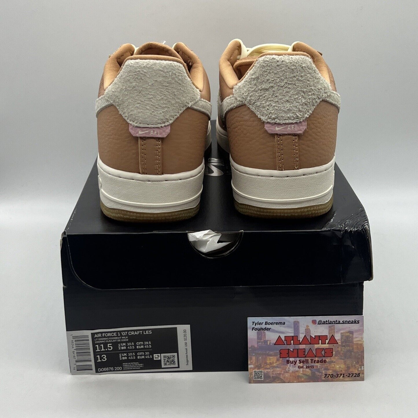 Size 11.5 - Nike Air Force 1 '07 Craft Light Cognac Brand New Og All