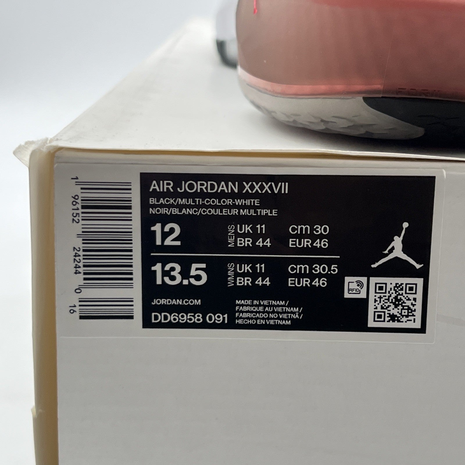 Size 12 - Air Jordan 37 Black Hot Punch (DD6958-091)