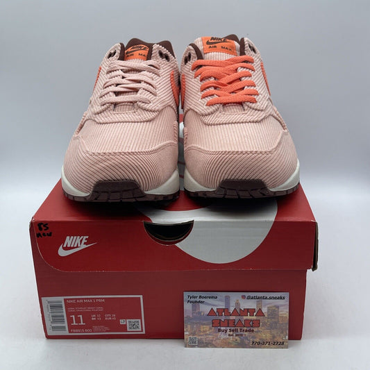 Size 11 - Nike Air Max 1 Premium Coral Stardust Corduroy Suede (FB8915-600)