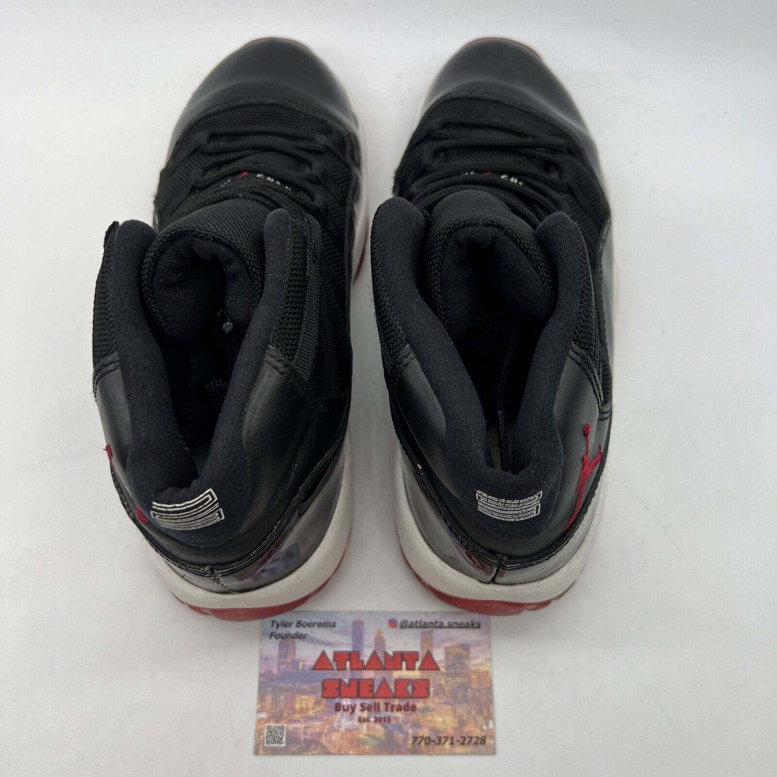Size 7Y - Jordan 11 Retro Bred 2012 Black White Red Leather (378038-010)