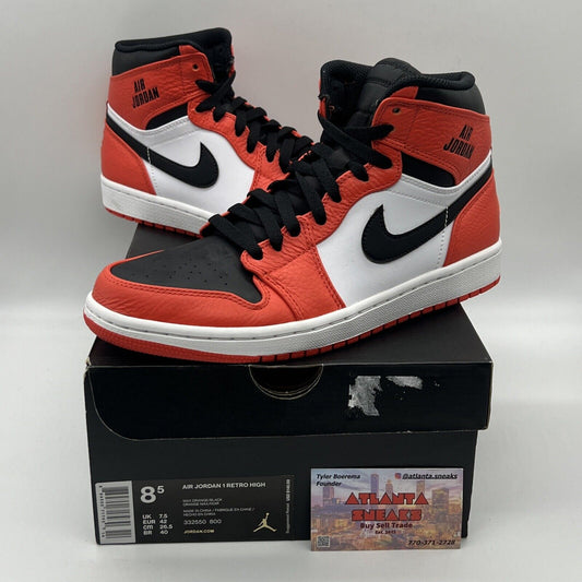 Size 8.5 - Air Jordan 1 Rare Air Max Orange Brand New Og All Black White Leather