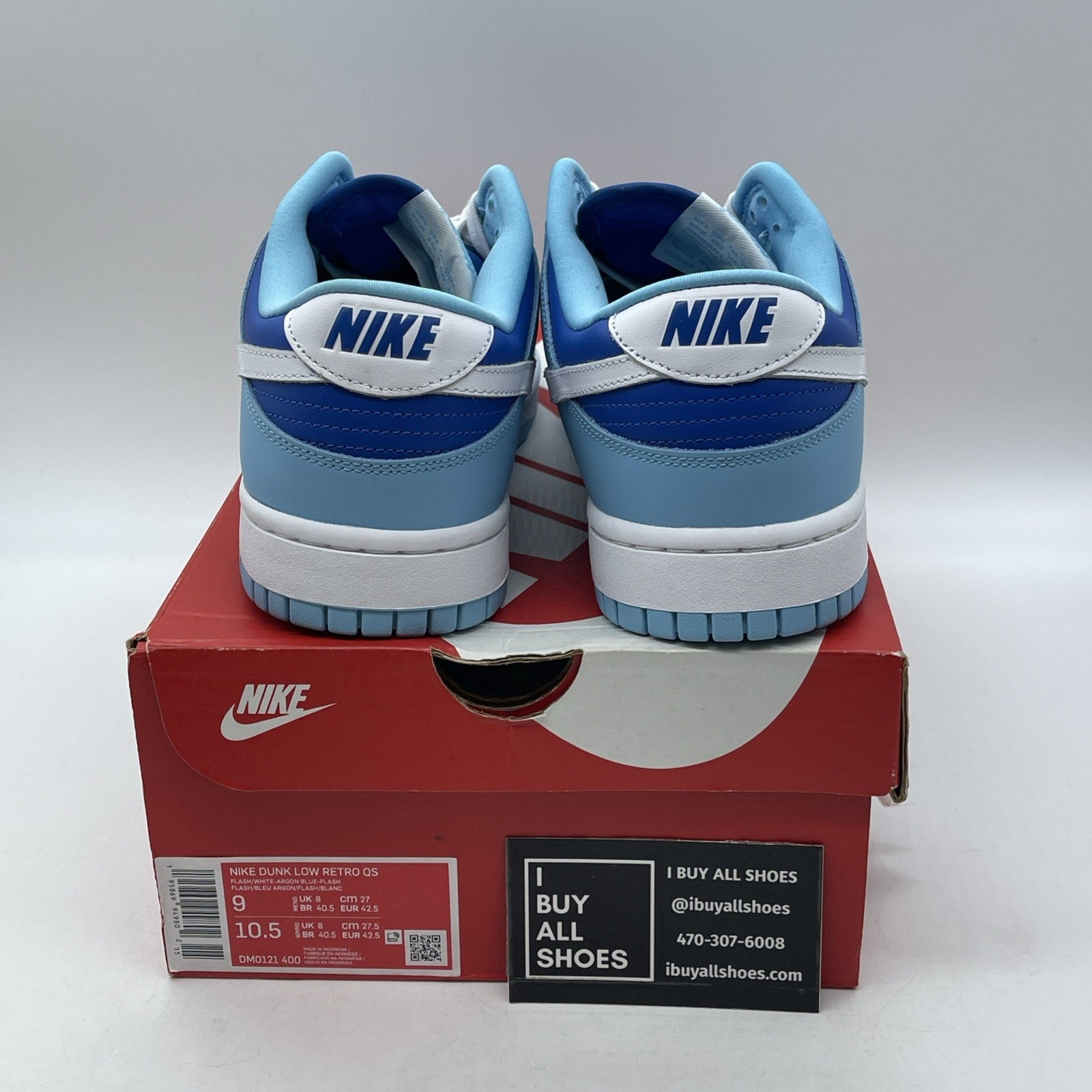 Size 9 - Nike Dunk Low Retro QS Argon Blue White Leather (DM0121-400)