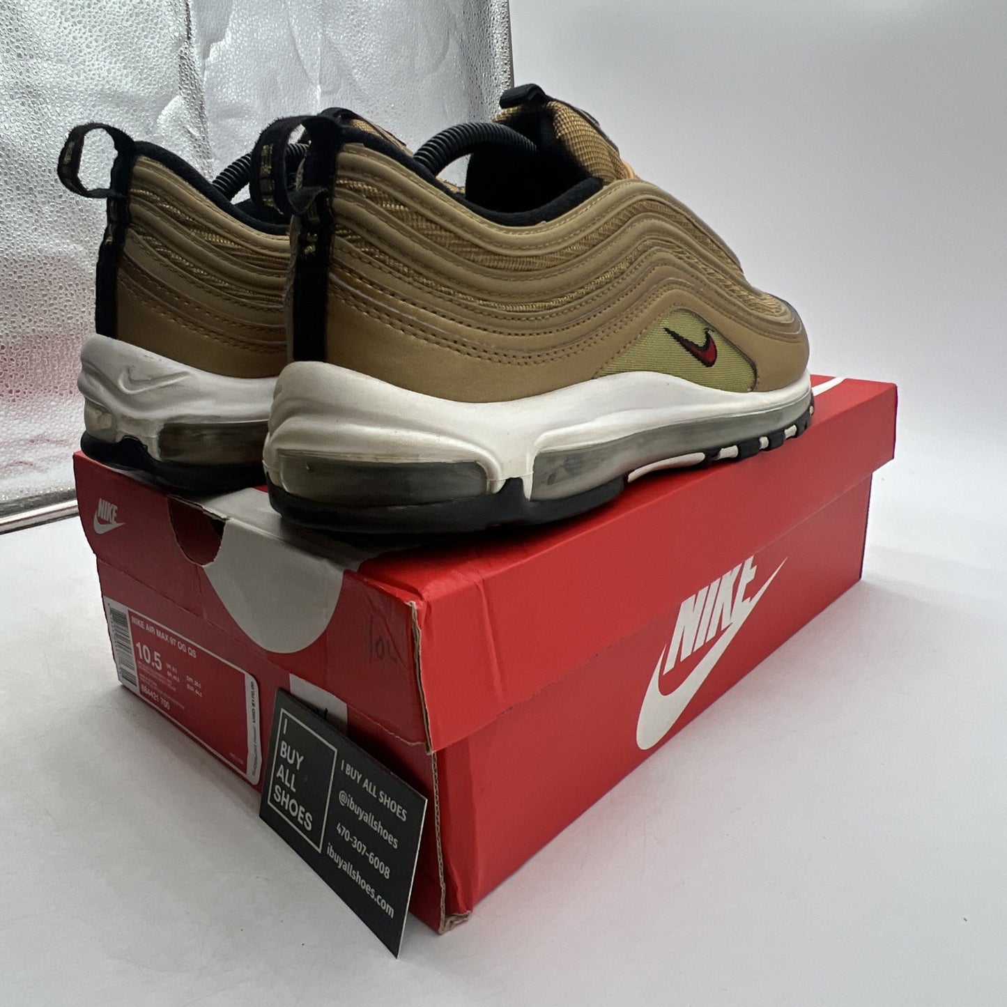 Size 10.5 - Nike Air Max 97 OG QS Metallic Gold (884421-700)