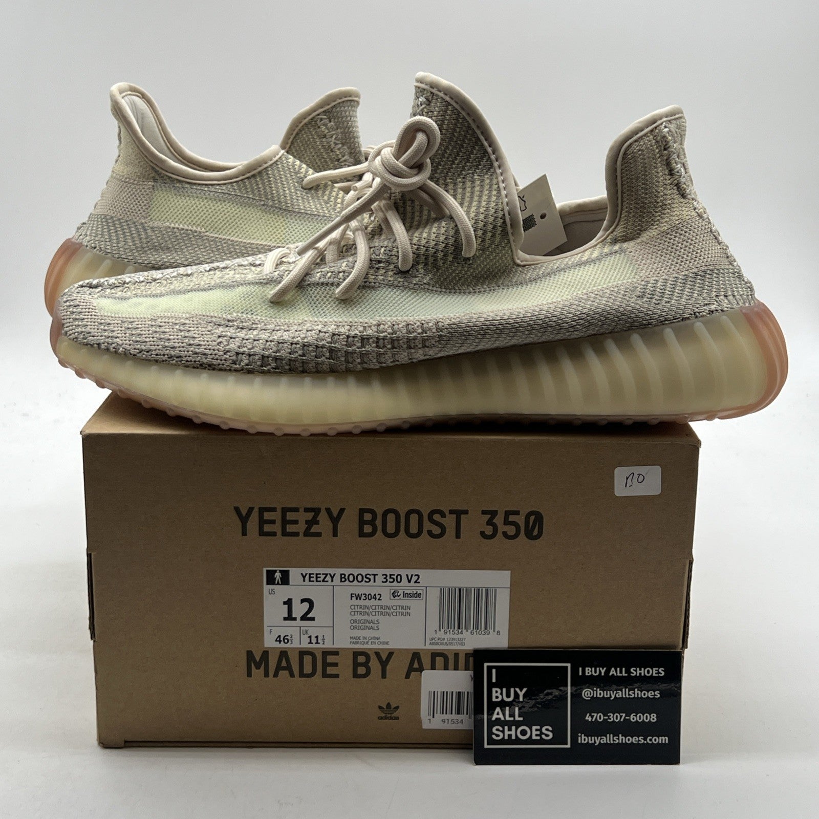 Size 12 - Yeezy Boost 350 V2 Citrin Non-Reflective (FW3042)