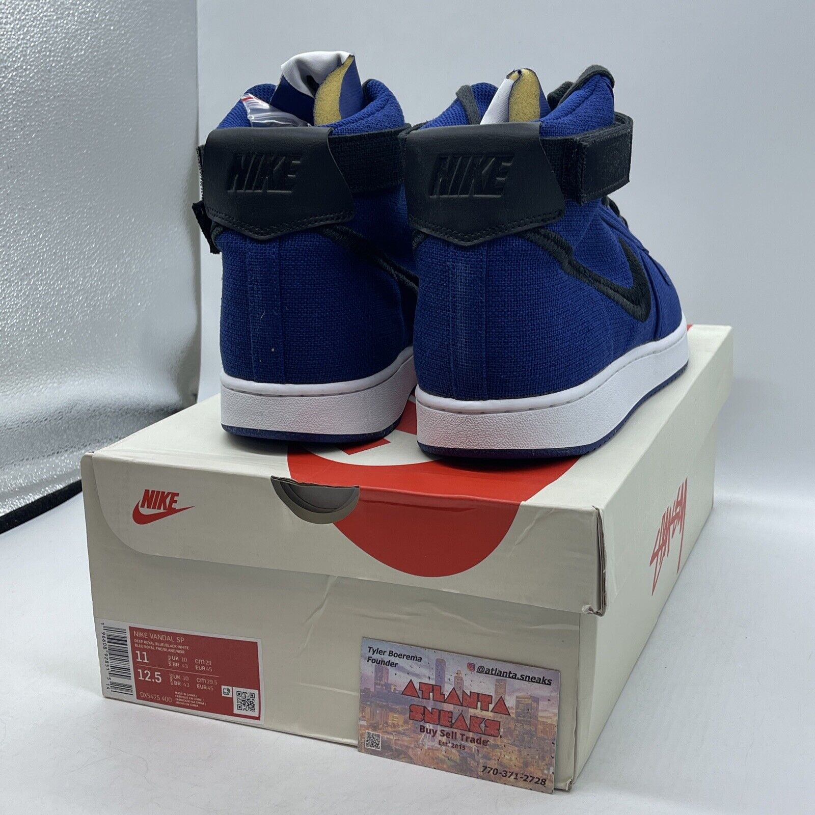 Size 11 - Nike Stussy x Vandal High Deep Royal Blue Suede Leather (DX5425-400)